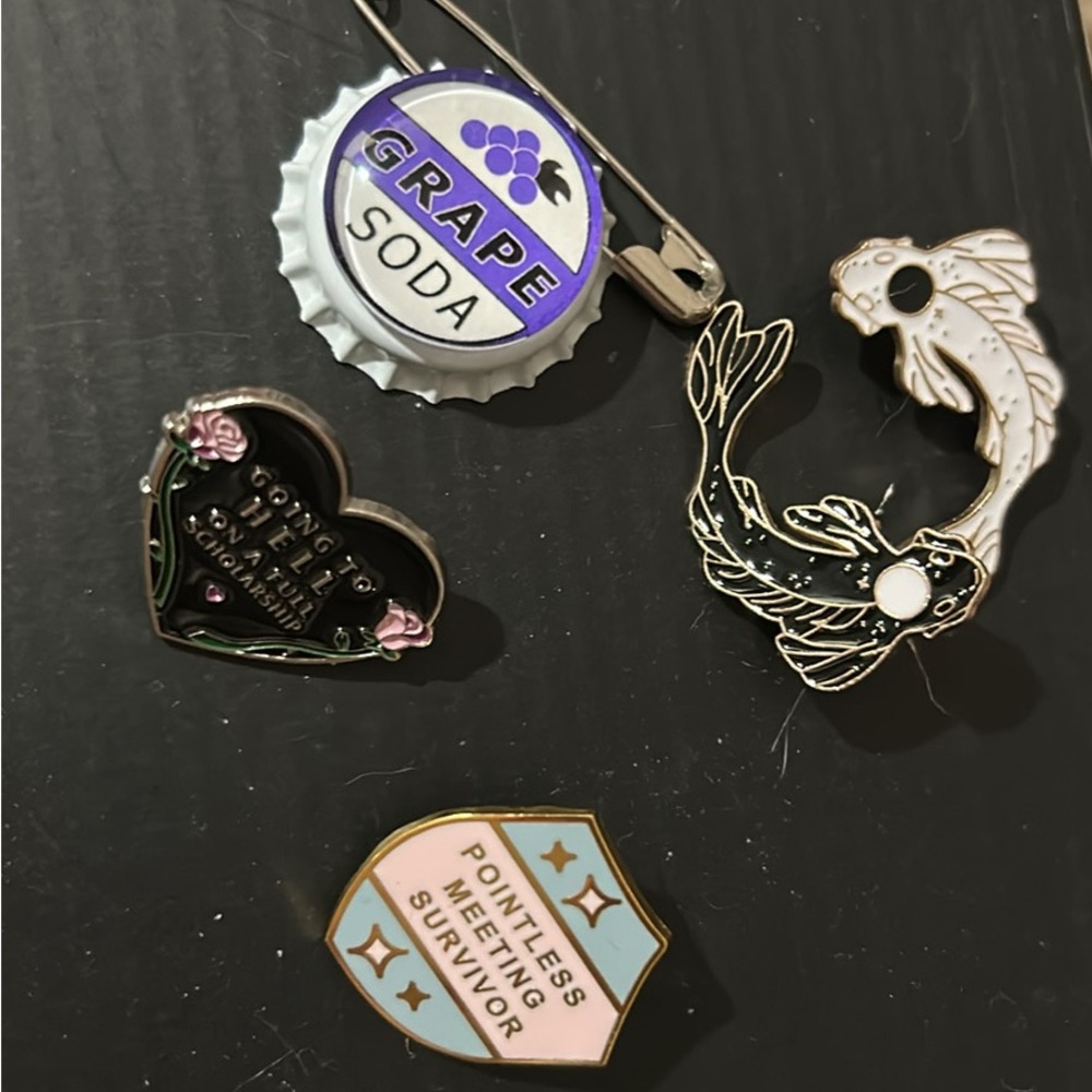 Assorted Enamel Pins Set
